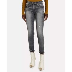 Moussy Vintage MV Cadet Light Black Mid Rise Crop Skinny Jeans